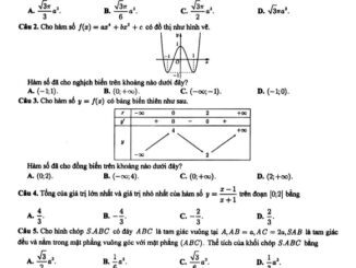 Đề thi cuối kỳ 1 Toán 12 GDTHPT năm 2020 2021 sở GD&ĐT Cần Thơ