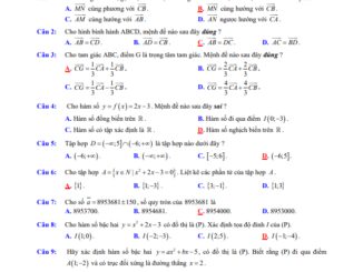 Đề thi giữa HK1 Toán 10 năm 2020 2021 trường THPT Huỳnh Ngọc Huệ Quảng Nam