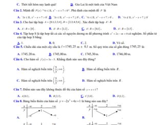 Đề thi giữa HK1 Toán 10 năm 2020 2021 trường THPT Huỳnh Thúc Kháng Quảng Nam