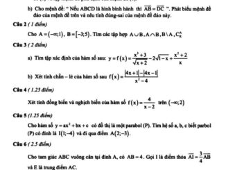 Đề thi giữa HK1 Toán 10 năm 2020 2021 trường THPT Nguyễn Công Trứ TP HCM