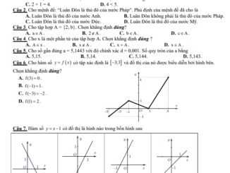 Đề thi giữa HK1 Toán 10 năm 2020 – 2021 trường THPT Nguyễn Văn Cừ – Quảng Nam