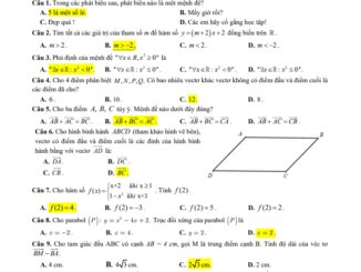 Đề thi giữa HK1 Toán 10 năm 2020 2021 trường THPT Thái Phiên Quảng Nam