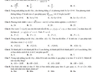 Đề thi giữa HK1 Toán 11 năm 2020 2021 trường THPT Hồ Nghinh Quảng Nam