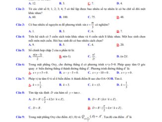 Đề thi giữa HK1 Toán 11 năm 2020 2021 trường THPT Huỳnh Ngọc Huệ Quảng Nam
