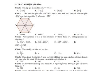 Đề thi giữa HK1 Toán 11 năm 2020 2021 trường THPT Huỳnh Thúc Kháng Quảng Nam