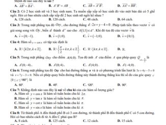 Đề thi giữa HK1 Toán 11 năm 2020 2021 trường THPT Nguyễn Thái Bình Quảng Nam