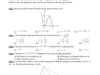 Đề thi giữa học kì 1 Toán 12 năm 2020 2021 trường THPT Chu Văn An Hà Nội