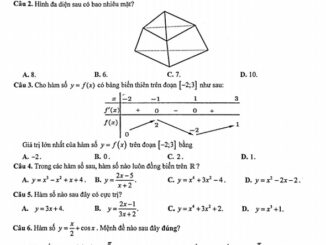 Đề thi giữa học kì 1 Toán 12 năm 2020 2021 trường THPT Việt Đức Hà Nội