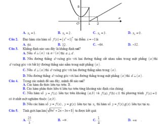 Đề thi giữa học kỳ 2 Toán 11 năm 2019 2020 trường THPT Yên Phong 1 Bắc Ninh