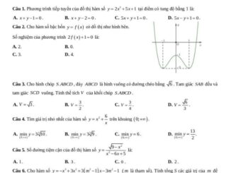 Đề thi giữa kì 1 Toán 12 năm 2020 2021 trường Trung học Thực hành ĐHSP TP HCM