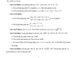 Đề thi HK1 Toán 10 năm 2019 2020 trường THPT Mạc Đĩnh Chi TP HCM