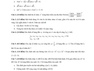 Đề thi HK1 Toán 11 năm 2019 2020 trường THPT Phú Lâm TP HCM