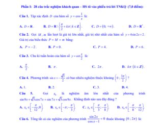 Đề thi HK1 Toán 11 năm 2020 2021 trường THPT Nguyễn Gia Thiều Hà Nội