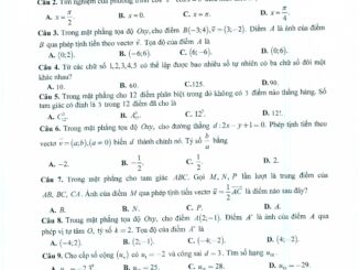 Đề thi HK1 Toán 11 năm học 2019 2020 sở GD&ĐT Bà Rịa Vũng Tàu