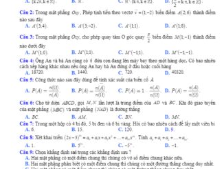 Đề thi HK1 Toán 11 năm học 2019 2020 sở GD&ĐT Bình Phước