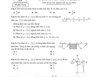 Đề thi HK1 Toán 12 năm 2019 2020 trường THPT Marie Curie TP HCM