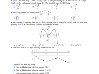 Đề thi HK1 Toán 12 năm 2019 2020 trường THPT Nguyễn Văn Cừ TP HCM