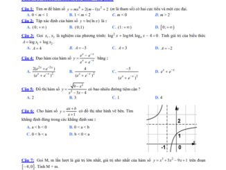 Đề thi HK1 Toán 12 năm 2019 2020 trường THPT Trần Phú TP HCM