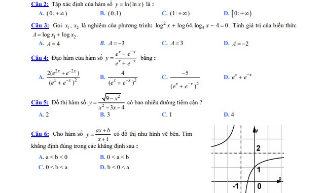 Đề thi HK1 Toán 12 năm 2019 2020 trường THPT Trần Phú TP HCM