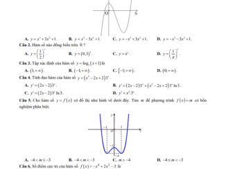 Đề thi HK1 Toán 12 năm 2020 2021 trường THPT Minh Châu Hưng Yên
