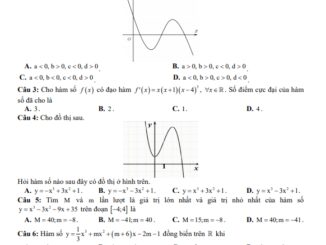 Đề thi HK1 Toán 12 năm 2020 2021 trường THPT Phan Ngọc Hiển Cà Mau