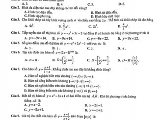 Đề thi HK1 Toán 12 năm 2020 2021 trường THPT Trần Phú Hà Nội
