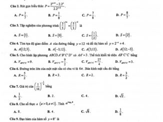 Đề thi HK1 Toán 12 năm 2020 2021 trường THPT Việt Đức Hà Nội