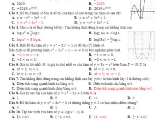 Đề thi HK1 Toán 12 năm học 2019 2020 sở GD&ĐT An Giang