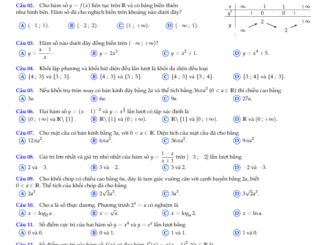 Đề thi HK1 Toán 12 năm học 2019 2020 sở GD&ĐT Đồng Nai