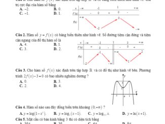 Đề thi HK1 Toán 12 năm học 2019 2020 sở GD&ĐT Kon Tum