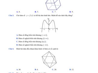 Đề thi HK1 Toán 12 năm học 2020 2021 sở GD&ĐT Gia Lai