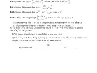 Đề thi HK2 Toán 10 năm 2018 2019 trường THPT Nguyễn Chí Thanh TP HCM