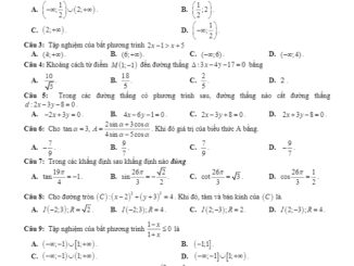 Đề thi HK2 Toán 10 năm 2019 2020 trường THPT Phan Ngọc Hiển Cà Mau