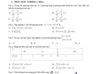 Đề thi HK2 Toán 10 năm học 2019 2020 trường THPT Ngô Gia Tự Đắk Lắk