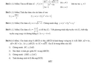 Đề thi HK2 Toán 11 năm 2018 2019 trường THPT Nguyễn Chí Thanh TP HCM