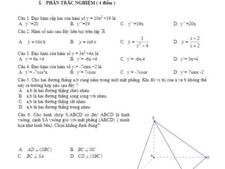 Đề thi HK2 Toán 11 năm học 2019 2020 trường THPT Ngô Gia Tự Đắk Lắk