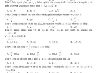 Đề thi HK2 Toán 12 năm 2019 2020 trường THPT An Lương Đông TT Huế