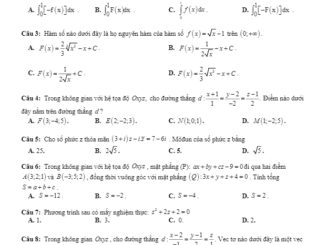 Đề thi HK2 Toán 12 năm 2019 2020 trường THPT Phan Ngọc Hiển Cà Mau