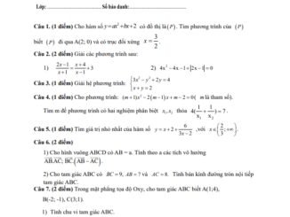 Đề thi học kì 1 Toán 10 năm 2019 2020 trường Giồng Ông Tố TP HCM
