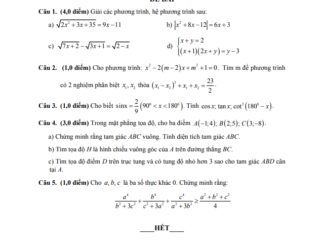 Đề thi học kì 1 Toán 10 năm 2019 2020 trường TH Thực hành Sài Gòn TP HCM