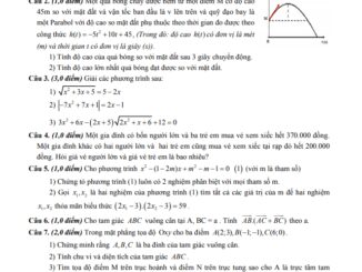 Đề thi học kì 1 Toán 10 năm 2019 2020 trường THPT Linh Trung TP HCM