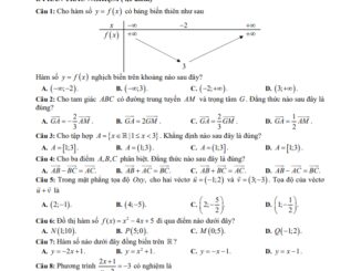 Đề thi học kì 1 Toán 10 năm học 2020 2021 sở GD&ĐT Vĩnh Phúc