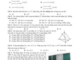 Đề thi học kì 1 Toán 11 năm 2019 2020 trường THPT Phú Quốc Kiên Giang