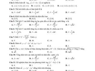 Đề thi học kì 1 Toán 12 năm 2019 2020 trường Nguyễn Tất Thành TP HCM