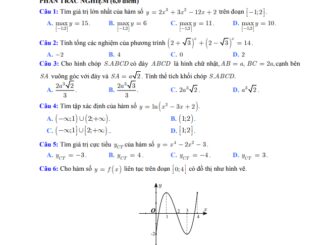 Đề thi học kì 1 Toán 12 năm 2019 2020 trường TH Thực hành Sài Gòn TP HCM
