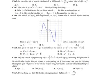 Đề thi học kì 1 Toán 12 năm 2019 2020 trường THPT chuyên Trần Đại Nghĩa TP HCM