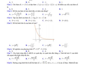 Đề thi học kì 1 Toán 12 năm 2019 2020 trường THPT Phạm Văn Sáng TP HCM