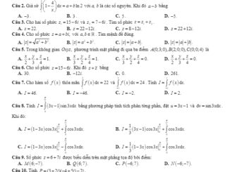 Đề thi học kì 2 môn Toán 12 năm học 2019 2020 sở GD&ĐT Đà Nẵng