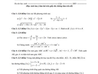 Đề thi học kì 2 Toán 10 năm 2019 2020 trường Quốc tế Á Châu TP HCM