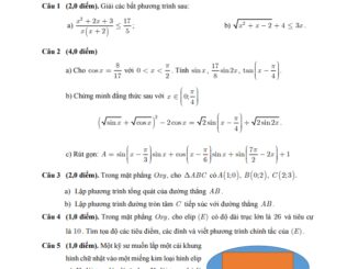 Đề thi học kì 2 Toán 10 năm 2019 2020 trường TH Thực hành Sài Gòn TP HCM